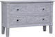 Chest of Drawers of Solid Wood with 2 Drawers Gray 90x30x60cm