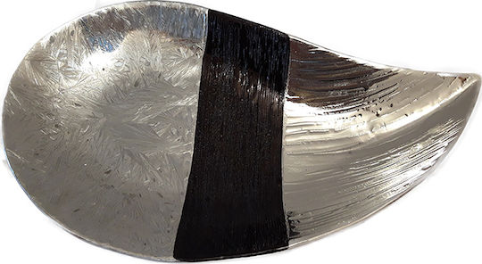 Karvounis Ceramic Decorative Platter Silver 37.5x18x4.5cm