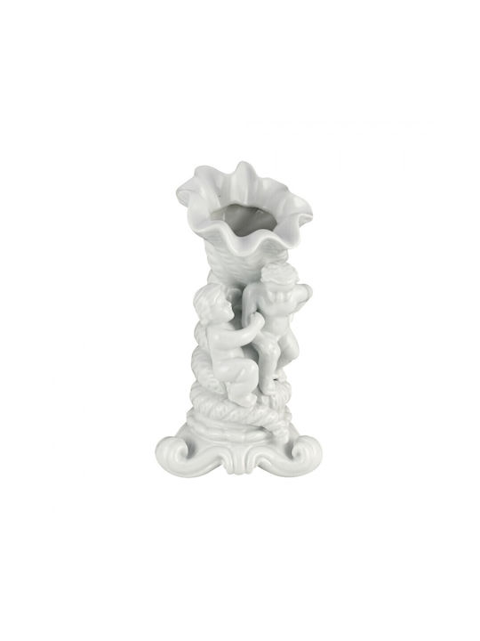 WM Collection Vază Decorativă Porțelan Alb 10x10x20cm 1buc