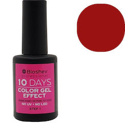 Bioshev Professional 10 Days Color Gel Effect Gloss Βερνίκι Νυχιών Μακράς Διαρκείας Κόκκινο 075 11ml