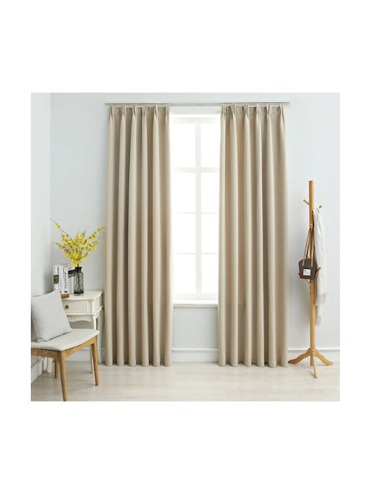 vidaXL Set Blackout Curtains With Pencil Pleat ...