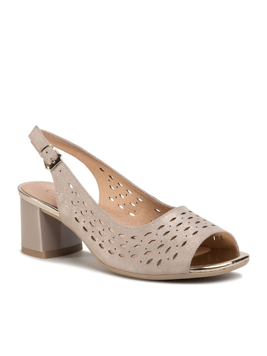 Caprice Anatomic Beige Medium Heels