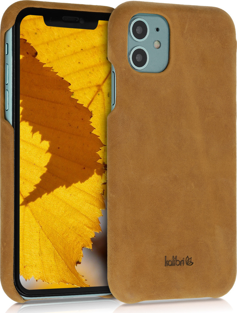 Kalibri Smooth Genuine Leather Back Cover Light Brown (iPhone 11