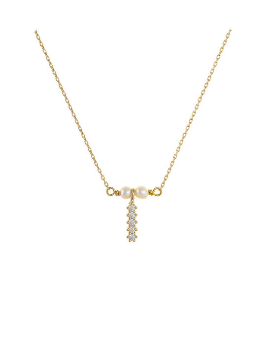 14K Gold Simple Pearl Necklace