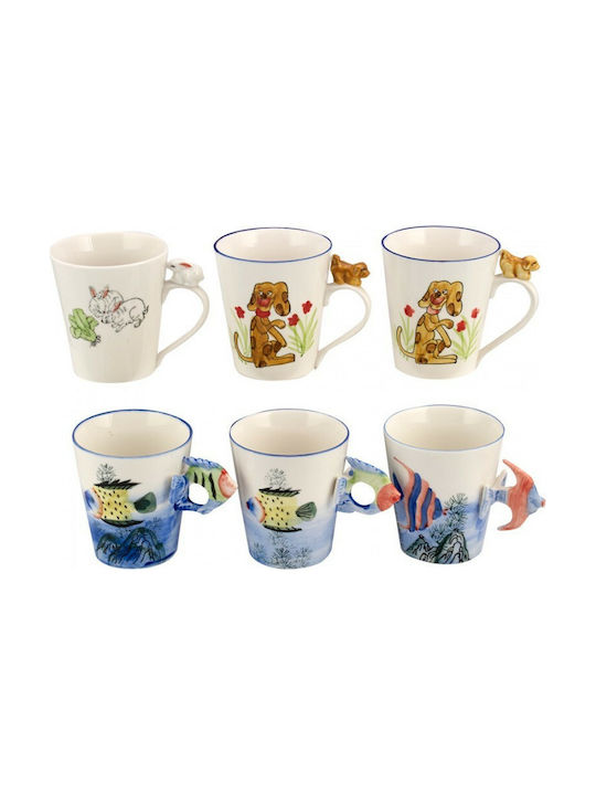 WM Collection Κούπα Πορσελάνης Porcelain Cup Multicolour 280ml 6pcs