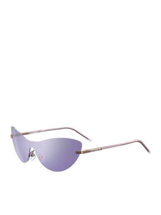 Moschino Sonnenbrillen mit Rose Gold Rahmen und Lila Spiegel Linse MOL025/S B3V/2S