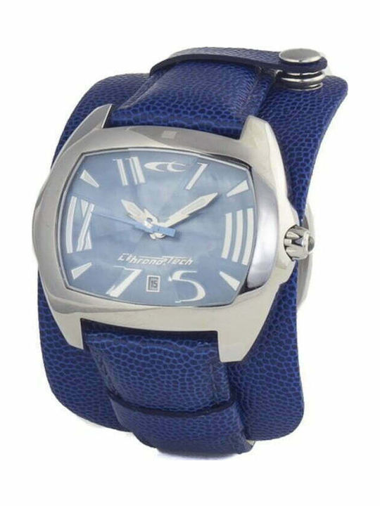 Chronotech Men's Watch 46mm Battery with Blue L...