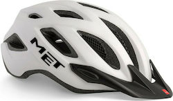 MET Crossover Road / Mountain Bicycle Helmet with LED Light White