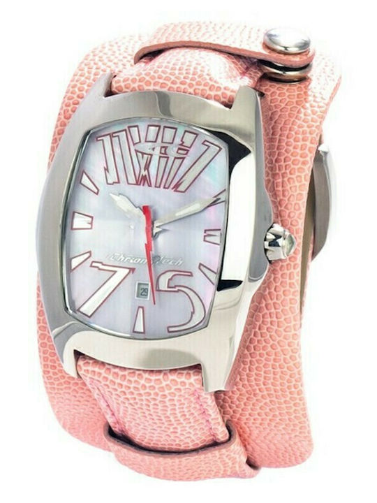 Chronotech Damen Uhr mit Rosa Lederarmband