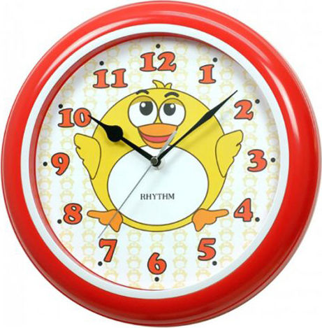 Rhythm Wall Clock Plastic Red