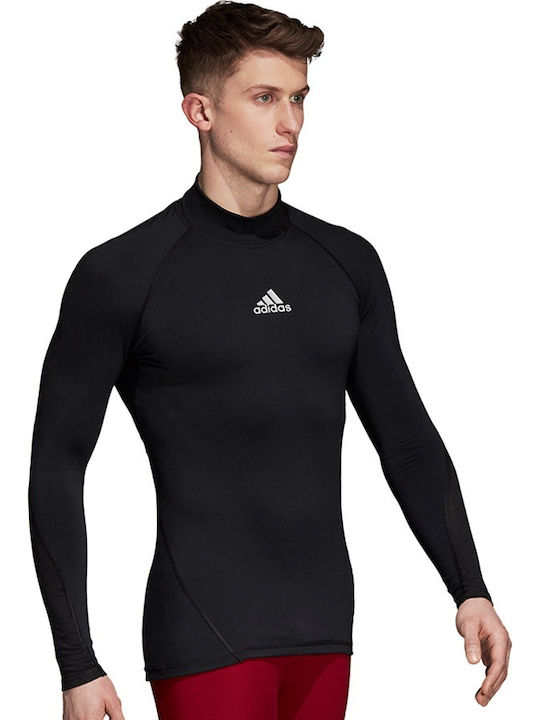 Adidas Alphaskin Climawarm Ανδρική Μπλούζα Μακρυμάνικη Μαύρη