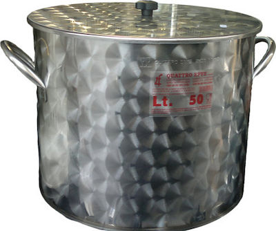 Quattro Effe Stainless Steel Marmite Capacity 200lt with Diameter 63cm and Height 68cm.