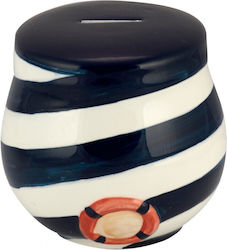 WM Collection Money Box Ceramic Blue 11x11x14cm