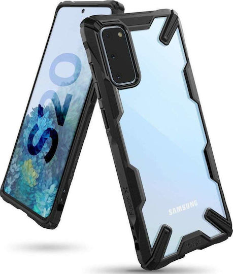 Ringke Fusion-X Back Cover Σιλικόνης 2mm με Λουράκι Μαύρο (Galaxy S20)