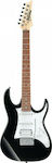 Ibanez GRX40 Ηλεκτρική Κιθάρα 6 Χορδών με Ταστιέρα Jatoba και Σχήμα ST Style σε Μαύρο Χρώμα