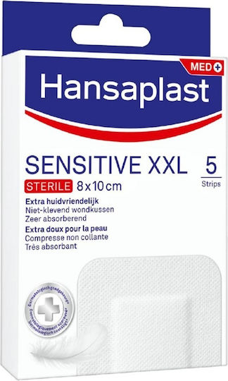 Hansaplast Стерилизирани Адхезивни пластири Med Sensitive XXL 10x8см 5бр