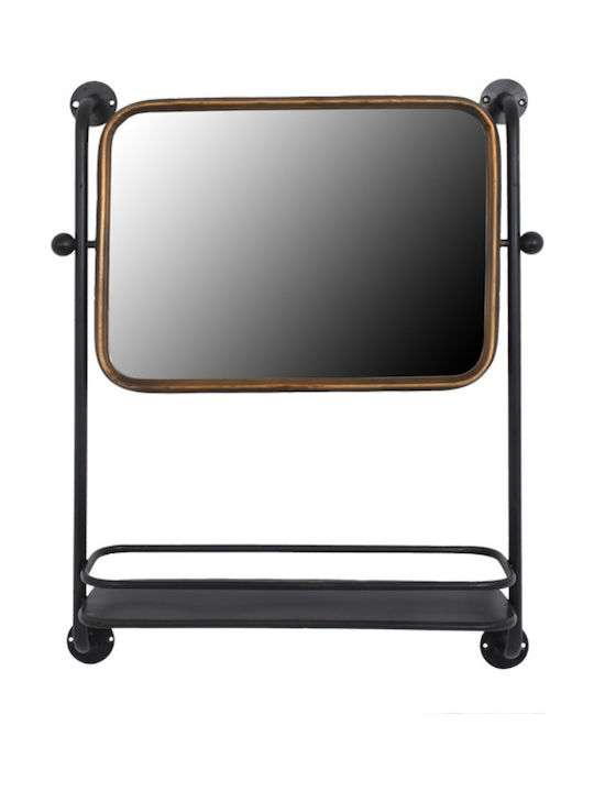 Etiquette Καθρέπτης Τοίχου με Μαύρο Μεταλλικό Πλαίσιο 64x49cm