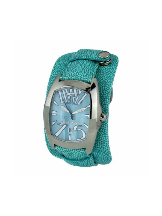 Chronotech Watch with Turquoise Leather Strap CT2039M-24