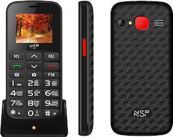 NSP 2000DS Dual SIM Mobil cu Buton Mare (Greek Menu) Negru