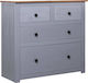 Chest of Drawers of Solid Wood with 4 Drawers Gray 80x40x83cm