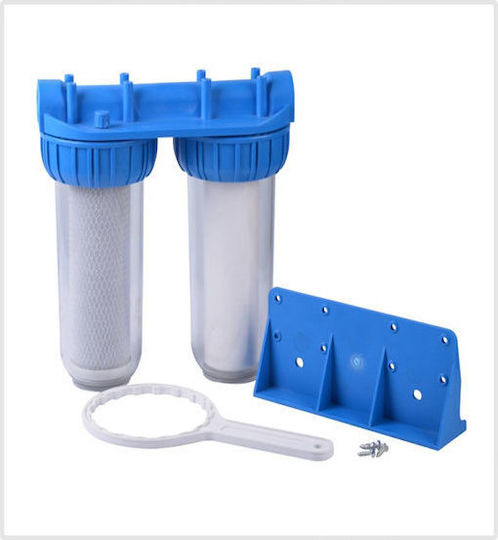 QWaterFilters QBR10B1 Συσκευή Φίλτρου Νερού Διπλή Κεντρικής Παροχής / Κάτω Πάγκου Διατομής 1'' NW.4010