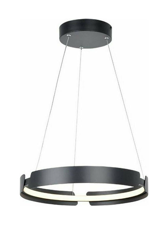 Aca Μοντέρνο Κρεμαστό Φωτιστικό με Ενσωματωμένο LED σε Μαύρο Χρώμα