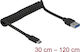 DeLock Spiral USB 3.1 Cable USB-C male - USB-A Μαύρο 1.2m 85349