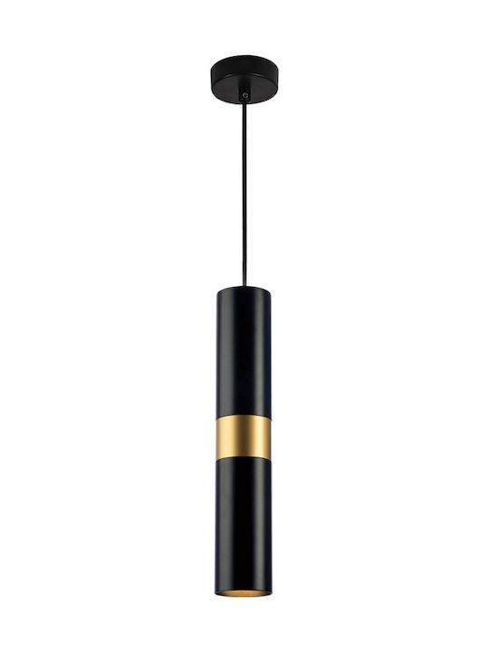 Aca Μοντέρνο Κρεμαστό Φωτιστικό Μονόφωτο με Ντουί GU10 σε Μαύρο Χρώμα