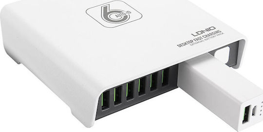 Ldnio Βάση Φόρτισης με 6 Θύρες USB-A σε Λευκό χρώμα (A6802)