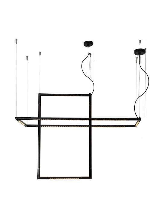 Zambelis Lights Pendant Light LED Rail with Warm White Light Black