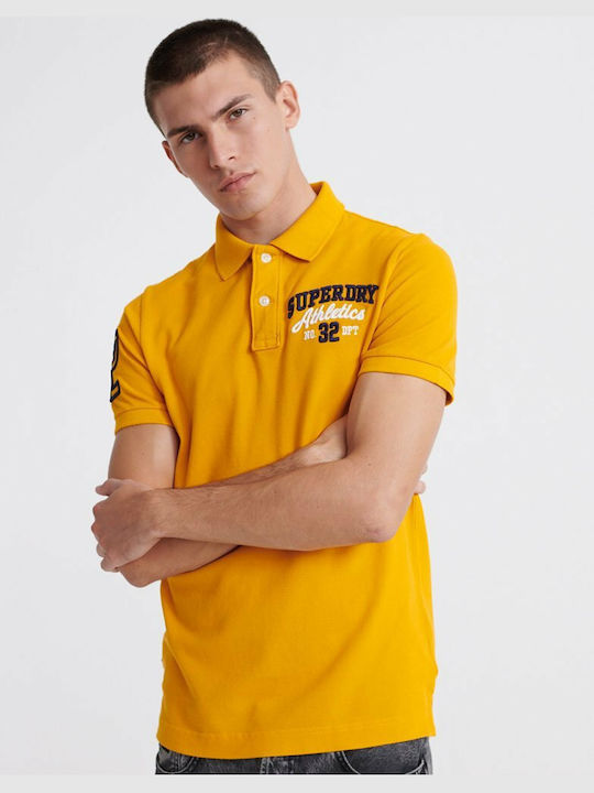 Superdry Classic Superstate Ανδρικό T-shirt Polo Upstate Gold