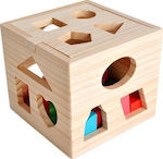 Shape Sorting Toy Κύβος Ταξινόμησης made of Wood for 24++ Months