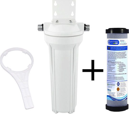 QWaterFilters UC1 Уред за филтриране на вода Под мивката С прорез ½" с резервен филтър Matrikx PB1 0,5μm