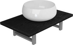 vidaXL Bench with sink L60xW40xH16.3cm Black