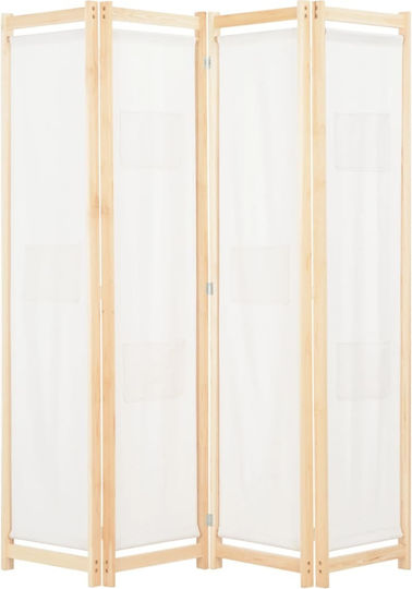 vidaXL Wooden Room Divider with 4 Panels 160x170cm