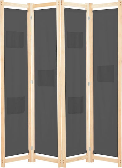vidaXL Διακοσμητικό Παραβάν Ξύλινο με 4 Φύλλα 160x170cm