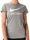 Nike Just Do It Γυναικείο Αθλητικό T-shirt Γκρι