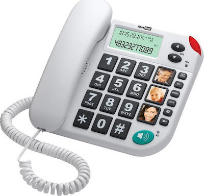 MaxCom KXT480 Office Corded Phone for Seniors White