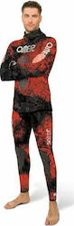 Omer Red Stone Full Diving Suit Shaved Inside with Chest Pad for Spearfishing Camouflage Red 5mm