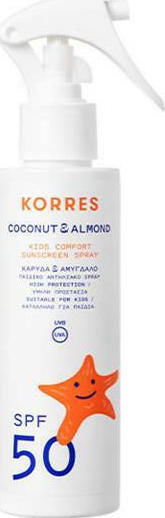 Korres Coconut & Almond Waterproof Kids Sunscreen Spray SPF50 150ml