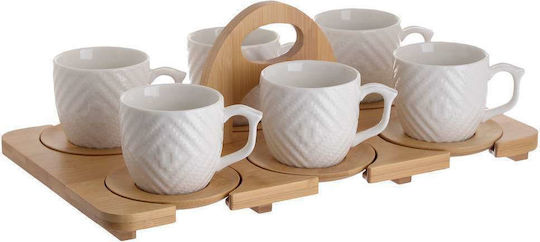 Click Set of Cups Coffee Porcelain White 6pcs