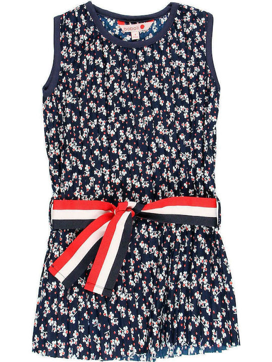 Kinderkleid Ärmellos Gestrickt Set aus 2 mit Zubehör Marineblau