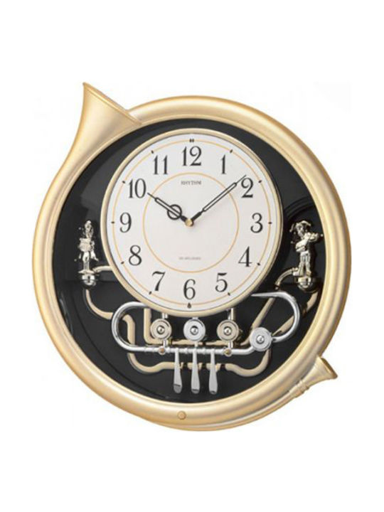 Rhythm Wall Clock Metallic Gold Ø34cm