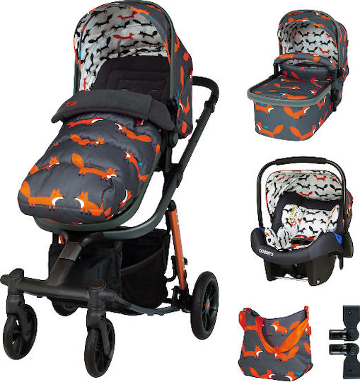 Cosatto 3 in 1 Giggle Quad Reversible 3 in 1 Baby Stroller Suitable for Newborn Orange