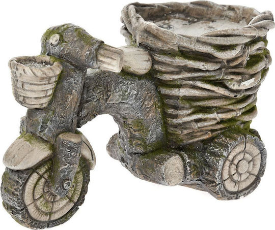 Iliadis Decorativ Bicicletă Coș 38x20x22 Vază Pentru Plante Poliester Gri 38x20cm