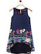Juarez Girl Παιδικό Φόρεμα Αμάνικο Floral Navy Μπλε