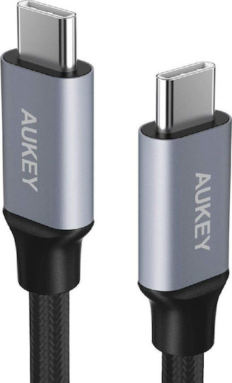 Aukey Braided USB 2.0 Cable USB-C male - USB-C 60W Μαύρο 2m CB-CD6