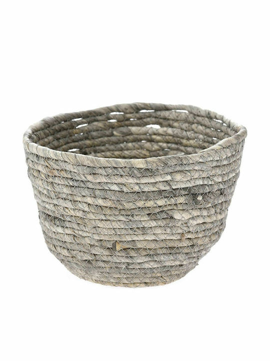 Iliadis Καλαθι Βαθυ Γκρι 20x14 Ψαθινο Plant Pot In Gray Colour 20x14cm