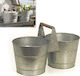 Zaros Παγοθηκη Ξυλινη Λαβη Σετ Τεμαχιων 48χ24χ30 Plant Pot In Gray Colour 48x30cm
