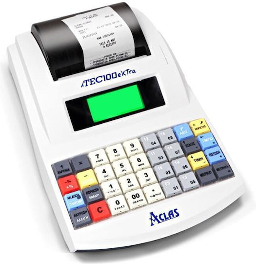 Aclas DTec-100 Extra Ταμειακή Μηχανή χωρίς Μπαταρία σε Λευκό Χρώμα